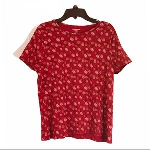 CROFT & BARROW Printed Red Tops Shirt | Size: PL